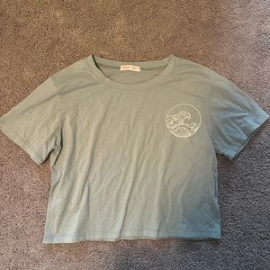 Romwe Cropped Ocean T-Shirt